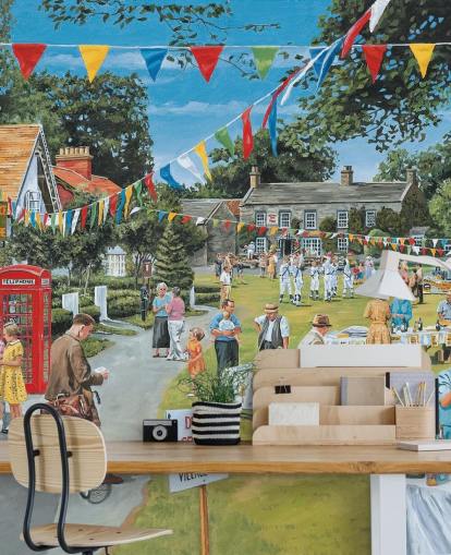 sommer fair i en landsby tapet sommer fair i en landsby tapet