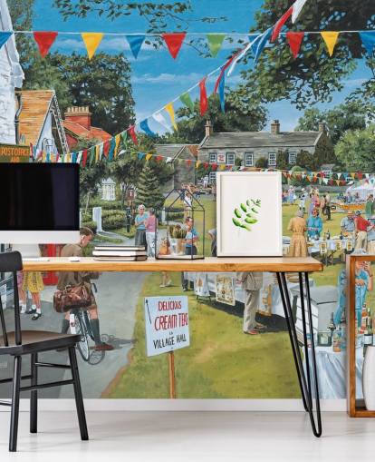summer fair in a village wallpaper summer fair in a village wallpaper