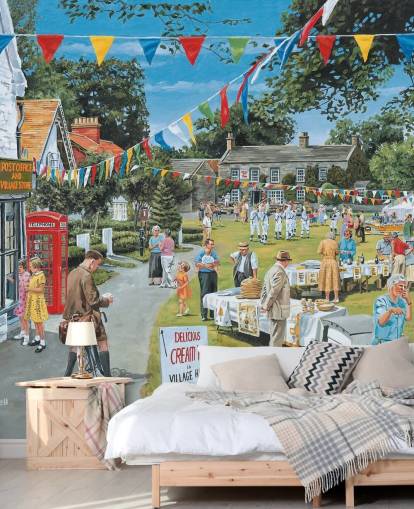 feira de verão em um papel de parede da vila feira de verão em um papel de parede da vila