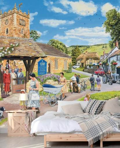 kirke landsby tapet kirke landsby tapet