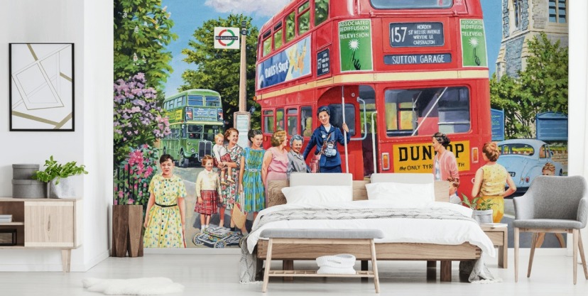 3D Street Bus Commander 103200 Trevor Mitchell Door Mural