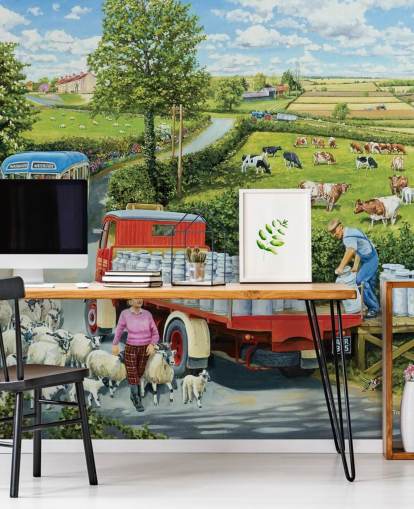 papier peint mural agricole intitulé The Journey de Trevor Mitchell pour les maisons de retraite, les bureaux à domicile et les entreprises