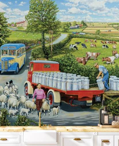 carta da parati murale agricola chiamata The Journey di Trevor Mitchell per case di cura, uffici domestici e aziende