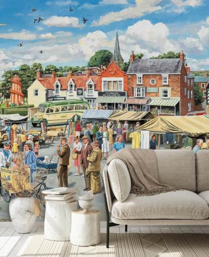 altmodische Marktstadt Tapete