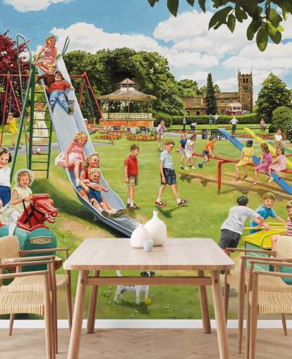 alte Ansicht eines Kinderparks Tapete alte Ansicht eines Kinderparks Tapete