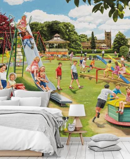 oud uitzicht op een kinderparkbehang oud uitzicht op een kinderparkbehang