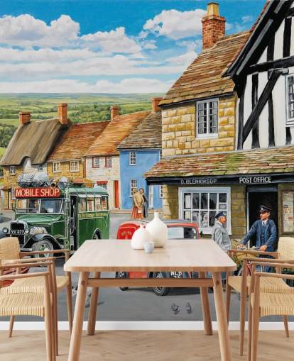 village post office wallpaper