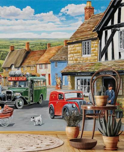 village post office wallpaper