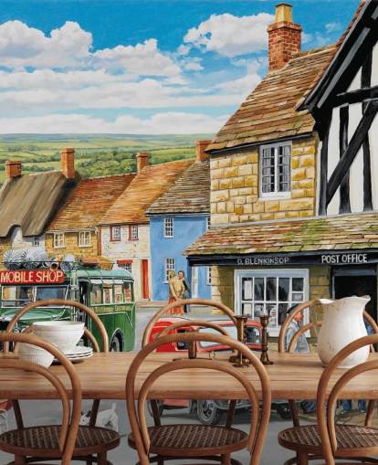 village post office wallpaper