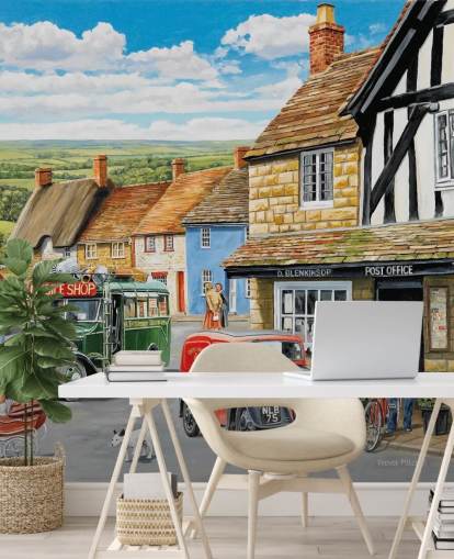 village post office wallpaper