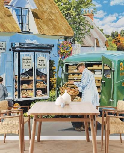Dorf Bäcker liefert Brot Tapete Dorf Bäcker liefert Brot Tapete