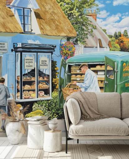 Dorf Bäcker liefert Brot Tapete Dorf Bäcker liefert Brot Tapete