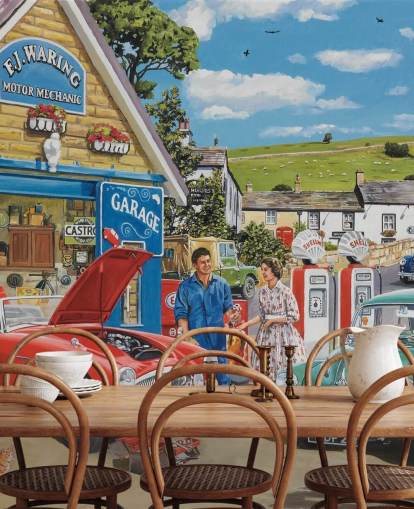 1950-talet garage tapet