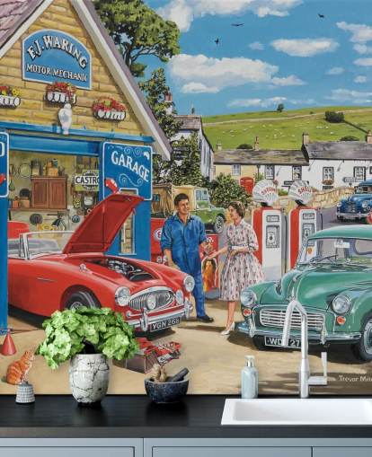 1950s garage wallpaper 1950s garage wallpaper