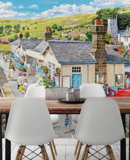 fond d'écran de train à vapeur à la gare