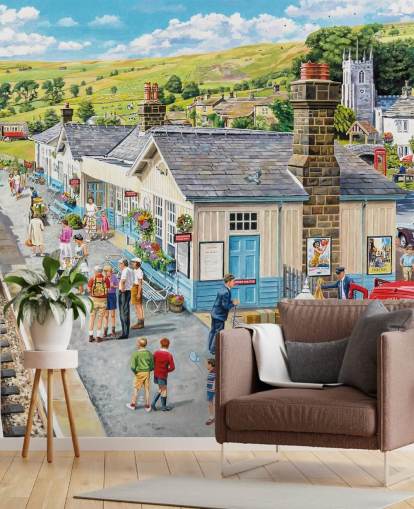 fond d'écran de train à vapeur à la gare