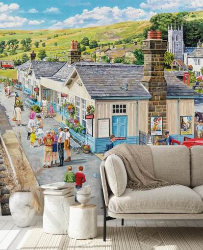 fondo de pantalla tren de vapor en la estación