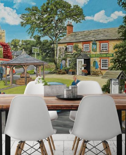 village open cafe in the past wallpaper