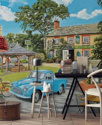 village open cafe in the past wallpaper