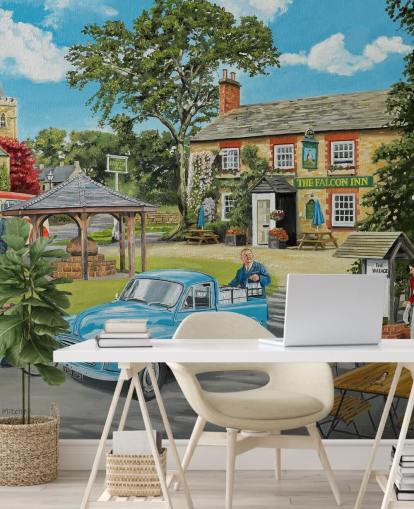 village open cafe in the past wallpaper