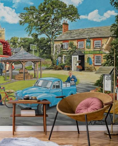 village open cafe in the past wallpaper