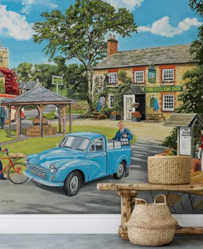 village open cafe in the past wallpaper