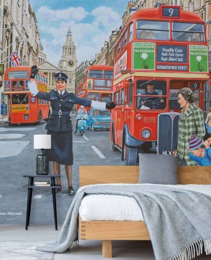 gammel london med WPC regi folk og trafikk tapet gammel london med WPC regi folk og trafikk tapet