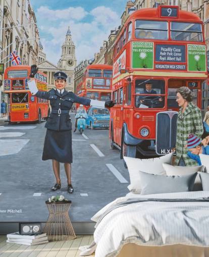 old london with WPC directing people and traffic wallpaper