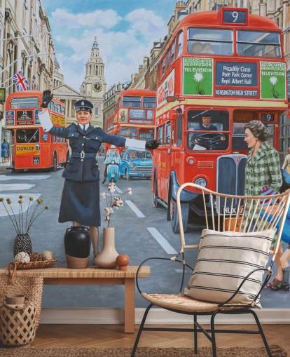 gammel london med WPC regi folk og trafikk tapet gammel london med WPC regi folk og trafikk tapet