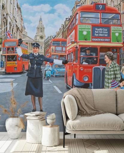gammel london med WPC regi folk og trafikk tapet