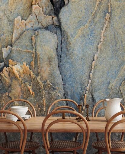 custom grey rock mural called Ancient Crossing by Petra Meikle de Vlas