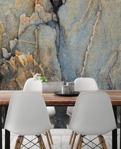 custom grey rock mural called Ancient Crossing by Petra Meikle de Vlas