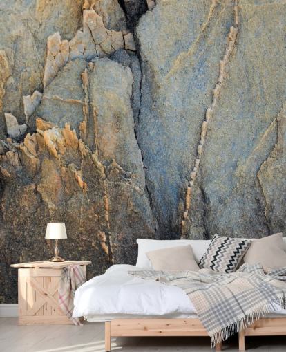 custom gray rock mural called Ancient Crossing by Petra Meikle de Vlas