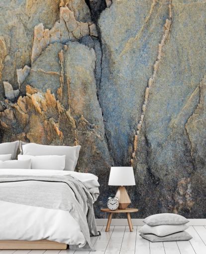custom gray rock mural called Ancient Crossing by Petra Meikle de Vlas