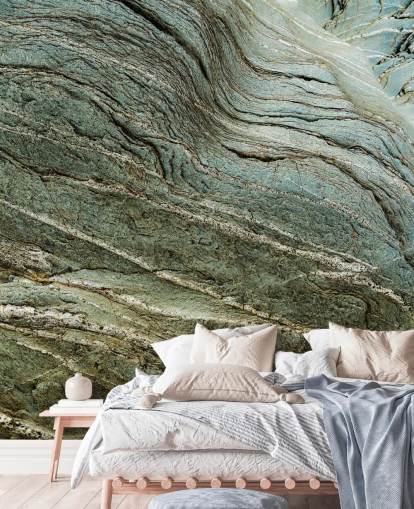 custom rock effect mural called Bedrock Echo by Petra Meikle de Vlas