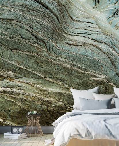 murale personalizzato effetto roccia chiamato Bedrock Echo di Petra Meikle de Vlas