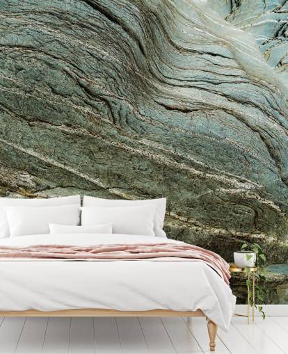 anpassad steneffekt väggmålning kallad Bedrock Echo av Petra Meikle de Vlas