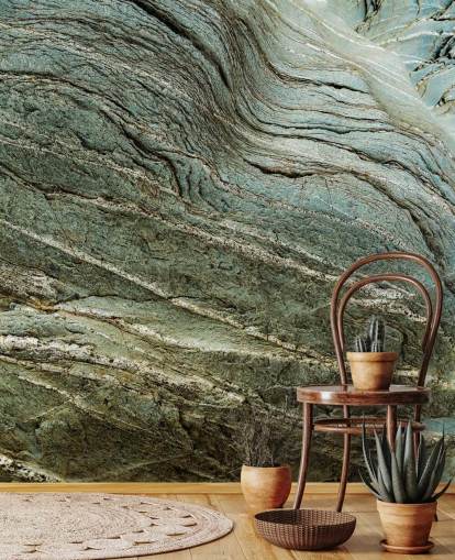 custom rock effect mural called Bedrock Echo by Petra Meikle de Vlas