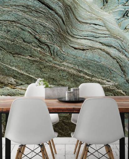 murale personalizzato effetto roccia chiamato Bedrock Echo di Petra Meikle de Vlas