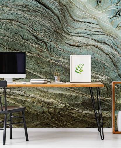 anpassad steneffekt väggmålning kallad Bedrock Echo av Petra Meikle de Vlas