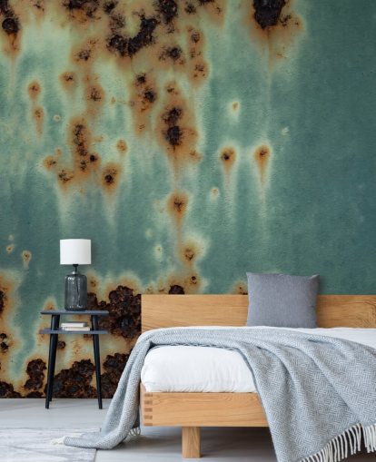 peinture murale bleue et brune intitulée Descent de Petra Meikle de Vlas