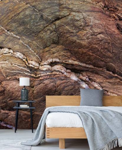 custom brown rock mural called Earth Song by Petra Meikle de Vlas