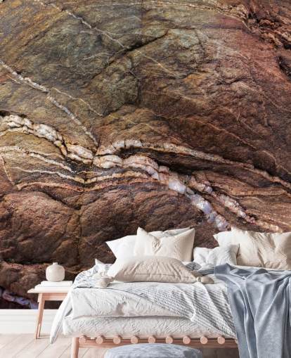 custom brown rock mural called Earth Song by Petra Meikle de Vlas