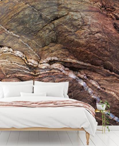 custom brown rock mural called Earth Song by Petra Meikle de Vlas
