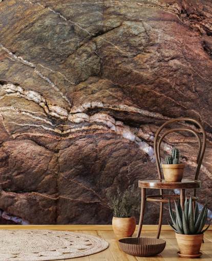 custom brown rock mural called Earth Song by Petra Meikle de Vlas