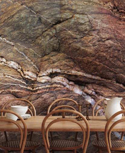 custom brown rock mural called Earth Song by Petra Meikle de Vlas