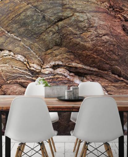 custom brown rock mural called Earth Song by Petra Meikle de Vlas