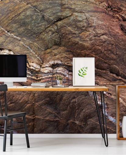custom brown rock mural called Earth Song by Petra Meikle de Vlas