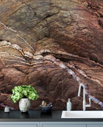 custom brown rock mural called Earth Song by Petra Meikle de Vlas