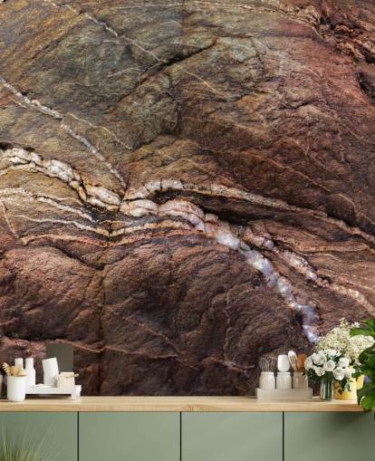 mural de rock marrom personalizado chamado Earth Song de Petra Meikle de Vlas